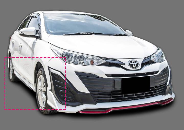 สเกิร์ตข้าง-สเกิร์ตข้างรถยนต์-yaris-ativ-2017-2018-ทรงtr-d-พลาสติก-abs-งานดิบไม่ทำสี