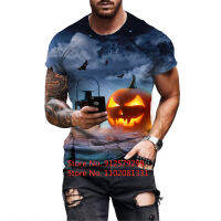 2023 newMenwomen Personality Halloween Clothing New Fashion Pumpkin 3d Printing Short Sleeve T-shirt