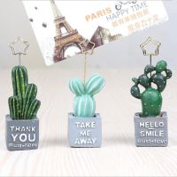 1 Piece Kreatif Tanaman Kaktus Resin Pesan Kartu Foto Klip Kertas Memo Note Holder Home Office Meja Dekorasi Hadiah Ulang Tahun