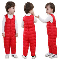 Baby Children Warm Strap Pant for Girls Boys Winter Down-Cotton Jumpsuit Overalls Suit 2021 Kids Casual Rompers Clothes Sets