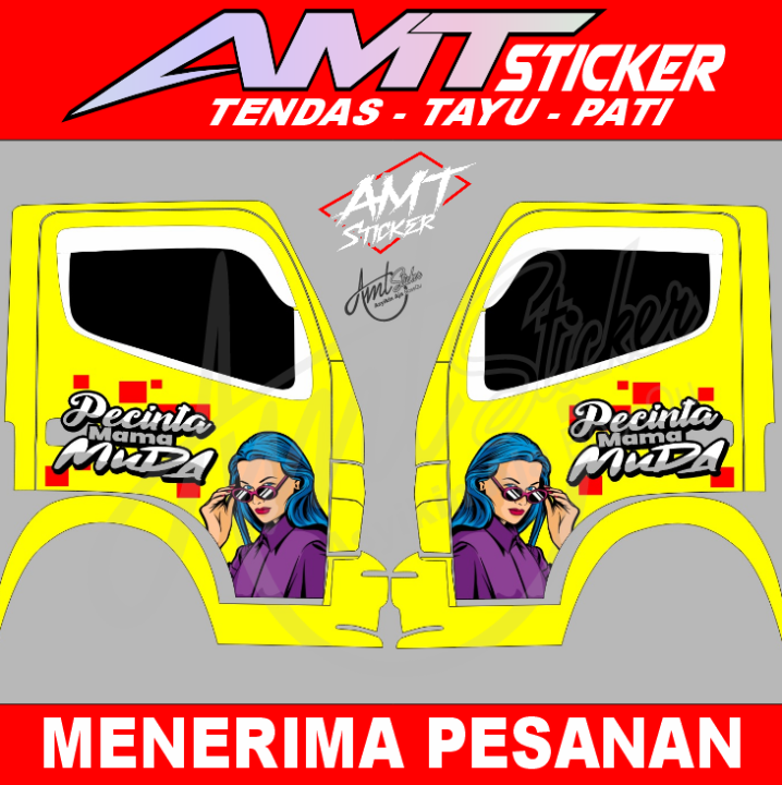 Stiker Pintu Samping Truk Canter - Sticker Gambar Dan Tulisan Kiri