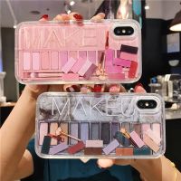 【cold noodles】แต่งหน้าอายแชโดว์ Palette กรณีโทรศัพท์ของเหลวสำหรับ Iphone 11 Pro Max X Xr Xsmax 6วินาที7 8บวก G Litter ดูดล้างกรณี Tpu ปก