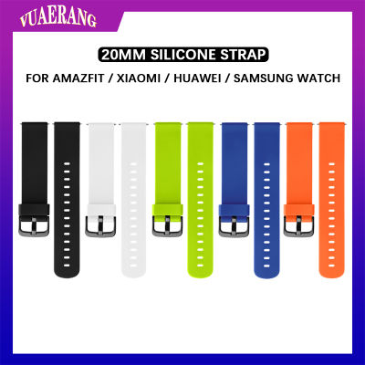 VUAERANG 20มม. สายซิลิโคนสำหรับ Amazfit Bip/นาฬิกา Xiaomi /Huami/ นาฬิกา Huawei/Samsung Galaxy Watch สายรัดข้อมือกีฬาสำหรับ Amazfit Amazfit Bip Lite อุปกรณ์เสริมสำหรับนาฬิกาข้อมืออัจฉริยะ