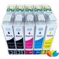 5 PCS T0735 XL สำหรับ EPSON Stylus C79 / C90 / C92 / C110 / CX3900 / CX4900 / CX4905/CX5600เครื่องพิมพ์