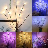 LED Willow Simulation Tree Branch Night Lamp String Lights Battery-Operated 20 Bulbs Decorations Christmas Bedroom Indoor Fariy