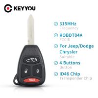 Keyyou 315Mhz Kobdt04a 4บนกุญแจรถยนต์รีโมทสำหรับ Dodge Chrysler Jeep ที่ชาร์จดาโคตาดูรังโก300 Aspen Grand Cherokee