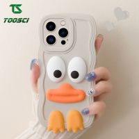 ของเล่นเป็ดตลกการ์ตูนสเตอริโอ3D น่ารักเคสโทรศัพท์ฝาหลัง TPU แบบนิ่มลายคลื่น HP สำหรับ iPhone 14 Pro Max iPhone 14 Plus iPhone 13 Pro Max 13 Mini 12 Pro Max 12 Mini 11 Pro Max XR 7 Plus 8บวก6บวก6S บวก