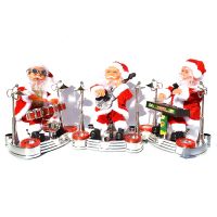 Pickmine 17*13.5*20ซม. Christmas Santa Claus Resin Ornament, Led Lighting Electric Toy With Music For Home Office