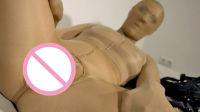 Full Body 10D Super Thin Nylon Transparent Bodysuit Sexy Shiny Unisex Zentai Bodystocking With Female Condom