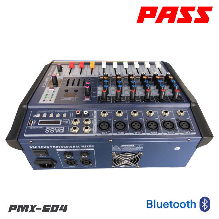 pass-pmx-604-เพาเวอร์มิกเซอร์-6-อินพุท-กำลังขับ-400-วัตต์-มีเอ็ฟเฟ็คในตัว-16dsp-มีอีคิว-ปรับแต่งเสียงได้-5-ช่อง-สามารถเชื่อมต่อ-bluetooth-usb