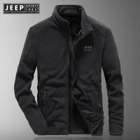 JEEP SPIRIT 1941 ESTD ฤดูใบไม้ร่วงและฤดูหนาวของผู้ชายปี 2021 ใหม่ Casual ขนแกะยืนขึ้นปกเสื้อสเวตเตอร์อบอุ่นผู้ชายเสื้อแจ็คเก็ตขนาดบวก