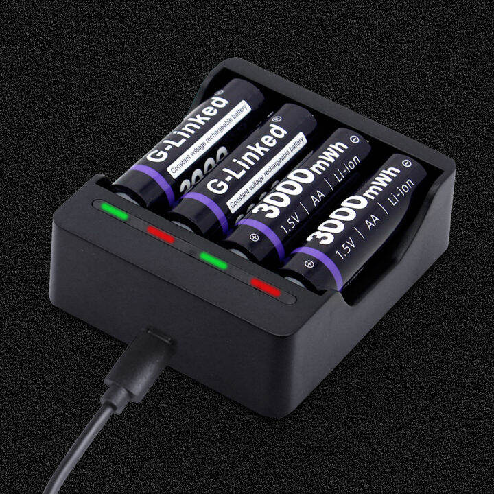 G-Linked 1.5V Battery Charger Li-ion LED Smart Fast Charger for 1.5V AA ...