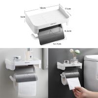 Wall Mounted Bathroom Toilet Roll Paper Shelf Holder Racks Toilet Roll Stand Phone hanger stand bathroom Storage Accessories