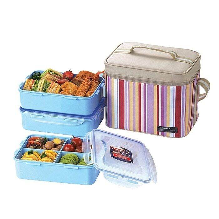 LOCK&LOCK Lunch Box Set With Bag Pink HPL824RP / Lock n lock lunch box