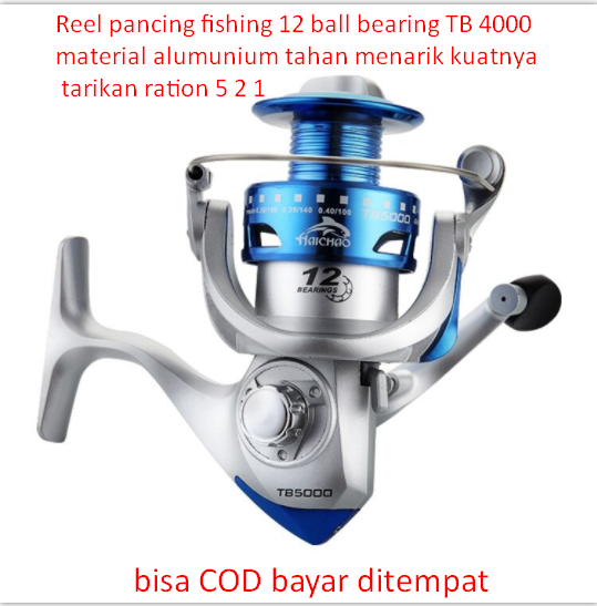 Reel pancing fishing 12 ball bearing TB 4000 material alumunium tahan