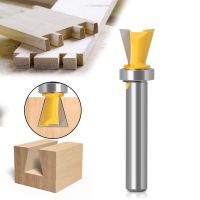 1Pcs 8mm Shank Dovetail Joint Router Bits พร้อมแบริ่งงานไม้แกะสลัก Bit Milling Cutter สําหรับเครื่องมือตัดแต่งไม้