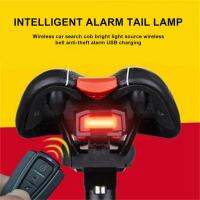 Bicycle Rear Light With Anti-theft Alarm USB Charging Wireless Inligent Remote Control LED Tail Lamp Bike Horn Siren Warning