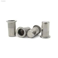 ✇✧ SUS304 Flat head rivet nut Sealed Vertical stripes body close end M3 M4 M5 M6 M8 M10 M12 Blind rivet nut Insert nut 304PTZW