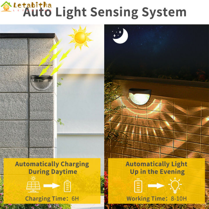 letabitha-แบตเตอรี่พลังงานแสงอาทิตย์6led-2v-หลอดไฟถนนแบตเตอรี่600mah-โคมไฟผนังกันน้ำแบตเตอรี่สำหรับตกแต่งรั้วสวน