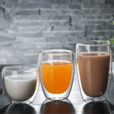【High-end cups】80/250/350/450Ml ทนความร้อนทุกถ้วยแก้วเบียร์ถ้วยกาแฟเครื่องดื่มที่ดีต่อสุขภาพ MugMugs ใส Drinkware