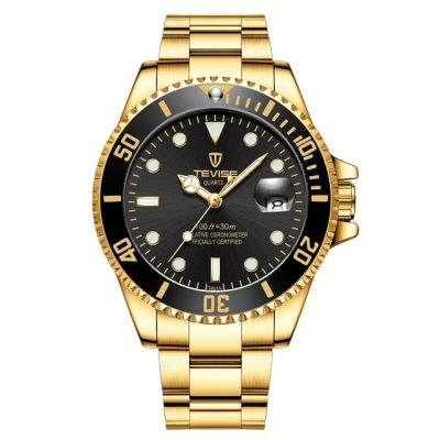 นาฬิกาควอตซ์สำหรับผู้ชายนาฬิกาข้อมือควอทซ์นาฬิกาข้อมือกันน้ำนาฬิกานักธุรกิจดูทันสมัยแนวสปอร์ตหรูหรา