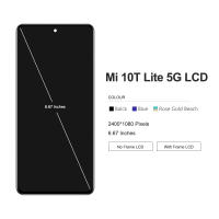 6.67 "จอแสดงผลเดิมสำหรับ Xiaomi Mi 10ครั้ง Lite 5กรัมหน้าจอแอลซีดีสัมผัสแผง Digitizer สมัชชาเปลี่ยนสำหรับ Mi10T Lite M2007J17G