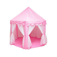 Girl Princess Pink Castle Tents Portable Children Outdoor Garden Folding Play Tent Lodge Kids Ball Pool Indoor Outdoor Playhouse