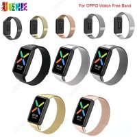 fgjdtrdh Milan Magnetic Metal Watch Strap For OPPO Watch Free Stainless Steel Mesh Bracelet Smart Watch Band Accessories Wristband Loop