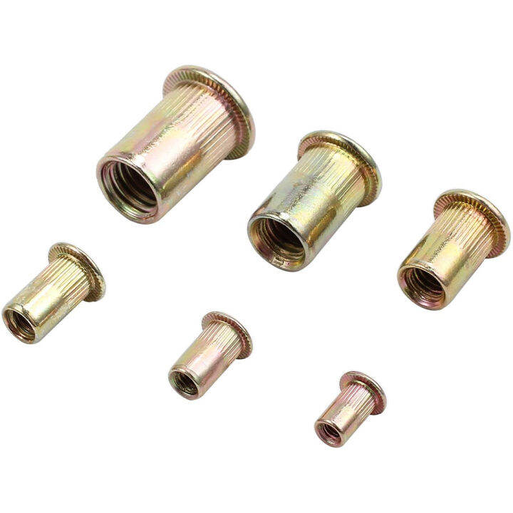 150pcs Rivet Rivet Combination Kit Rivet Nut Tool Kit Steel Yellow Galvanized Thread Rivet Nut