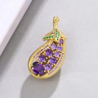 WEIMANJINGDIAN Brand New Arrival Boutique Jewelry Blinked Cubic Zirconia Eggplant Brooch Pins