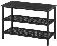 PINNIG Bench with shoe storage, black, 79x35x52 cm (พินนิก ชั้นวางรองเท้าพร้อมที่นั่ง , ดำ, 79x35x52 ซม.)