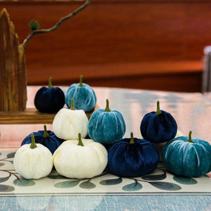 12pcs-artificial-pumpkin-velvet-plush-material-soft-fake-pumpkin-autumn-harvest-thanksgiving-halloween-decoration