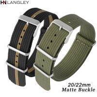 fgbvsdfd Nylon Strap 18mm 20mm 22mm for Military for Seiko Braid Ribbed Sport Bracelet for Samsung Galaxy Watch 3/4/5 Belt Matte Buckles