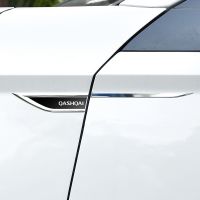 4pcs Car Styling Side Wing Fender Metal Trim Emblem For Nissan Qashqai Car Body Waist Line Sticker Decals Accessories