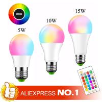 【Direct-sales】 A.One Traders หลอดไฟ E27 LED เปลี่ยนสีได้16สี RGB หลอดไฟ Led ไฟสปอตไลท์โคมไฟ Led 85-265V + หลอดไฟ LED รีโมทคอนโทรล LED IR สำหรับบ้าน