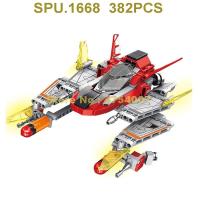 108622 382pcs Ultraman Universe Heroes Flying Wing Spaceship 4 Dolls Building Blocks Toy