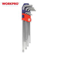 WORKPRO ชุดประแจหกเหลี่ยม หัวบอล แบบยาว 9 ชิ้น (เมตริก) WP222007