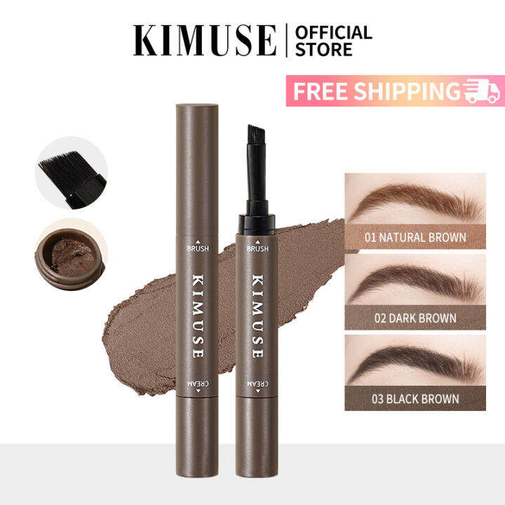 KIMUSE Eyebrow Cream Gel With Brush 2 IN 1 Pomade Brow Pencil Long ...