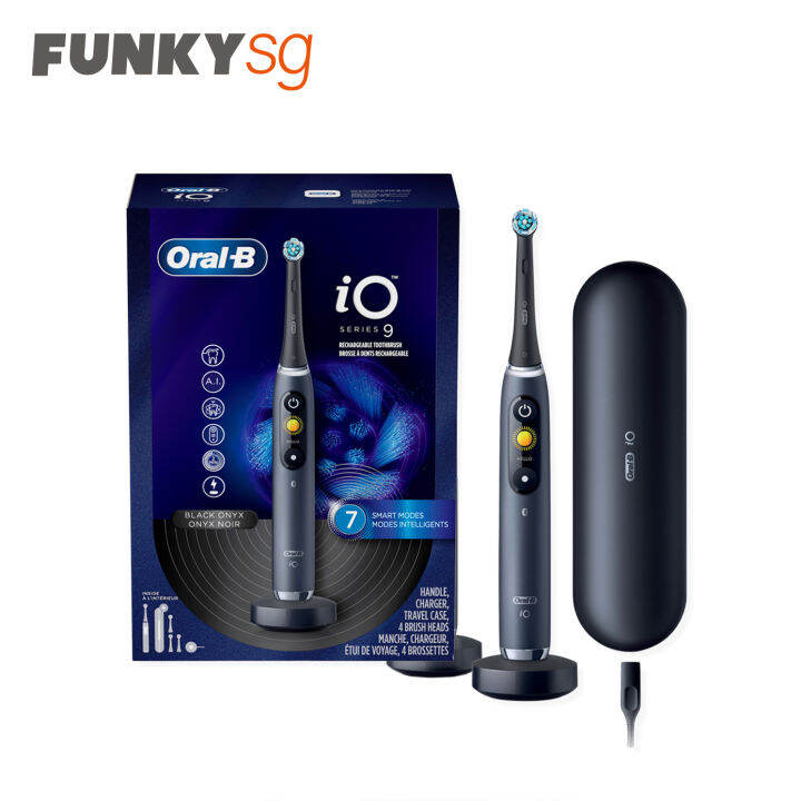 OralB iO Series 9 Rechargeable Electric Toothbrush, Black Onyx or Pink