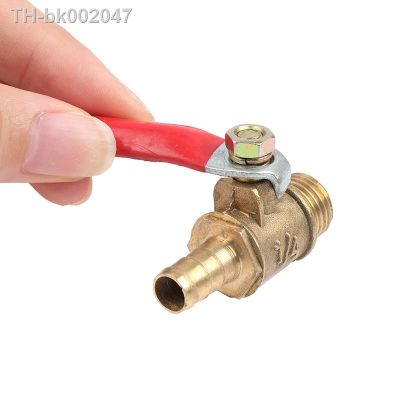 ✜✁ 1pc 1/4 3/8 1/2 Brass Ball Valve Hose Barb BSP Male Thread Connector Pipe Adapter 8mm 10mm 12mm