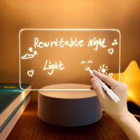 Memo Board LED Desk Lamp Night Light /USB Message Note Board Holiday Light with Pen/Children Birthday Gift Decoration