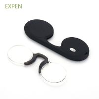 EXPEN Portable Magnifying Presbyopic Vintage Nose Clip Spectacles Reading Glasses Optical Spectacles Vision Care Flat Mirror Older People Classic For Men Women Rimless/Multicolor