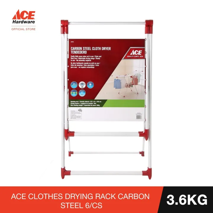 ACE CLOTHES DRYING RACK CARBON STEEL 6/CS Lazada PH