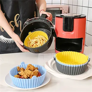 Silicone Pot for Airfryer Reusable Air Fryer Accessories Baking Basket  Pizza Plate Grill Pot Kitchen Cake Cooking Baking Tools