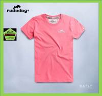 Rudedog เสื้อคอกลม ชาย หญิง รุ่น เบสิค19  สีชมพู