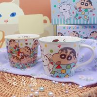 [Crayon Shin-chan Ceramic Cup] [สไตล์น่ารัก] แก้วมัก พร้อมช้อน ถ้วยอาหารเช้า การ์ตูน ถ้วยนม ถ้วยเซรามิค อินเทรนด์ สร้างสรรค์