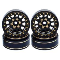 4Pcs 1.0 Plus Brass Beadlock Wheel Rim Wheel Hub for 1/18 1/24 RC Crawler TRX4M Axial SCX24 AX24 FCX24 Upgrade Replacement Spare Parts