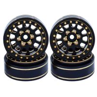 4Pcs 1.0 Plus Brass Beadlock Wheel Rim Wheel Hub for 1/18 1/24 RC Crawler TRX4M Axial SCX24 AX24 FCX24 Upgrade Spare Parts Accessories