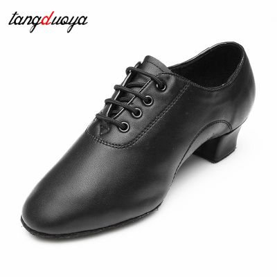 รองเท้าเต้นรำละตินสำหรับผู้ชาย,เต้นแทงโก้เต้นละตินสำหรับเด็กผู้ชายรองเท้าผ้าใบส้น3.5ซม. ขนาด24-45ใหม่39; S