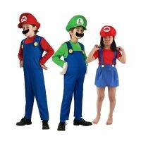 Super Mari Bros Jumpsuit Cosplay Halloween Costume Fancy Dress Gifts For Kids Boy Girls Costumes Party Xmas Clothes